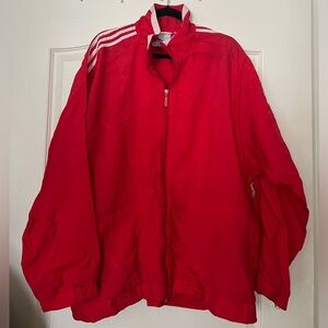 Vintage Adidas Track Jacket Windbreaker – Red Retro Classic – Size Large 🔥